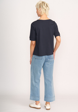Load image into Gallery viewer, Wide Neck Elbow Sleeve Tee