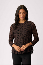 Load image into Gallery viewer, Flocked Ruffle Hem Top