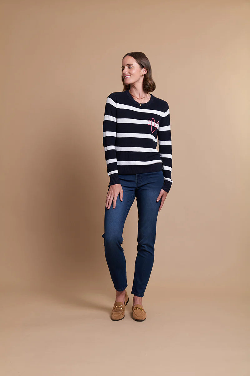 Stripes and Embroidery Jumper