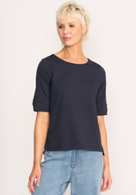 Load image into Gallery viewer, Wide Neck Elbow Sleeve Tee
