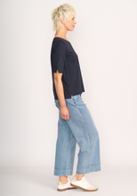 Load image into Gallery viewer, Wide Neck Elbow Sleeve Tee
