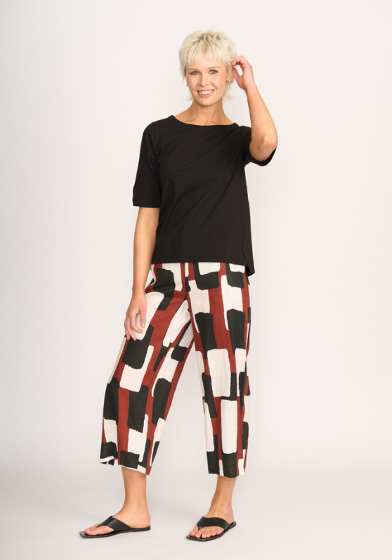 Wide Neck Elbow Sleeve Tee