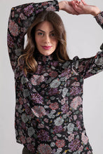 Load image into Gallery viewer, Ruffle Neck Shirred Cuff Blouse

