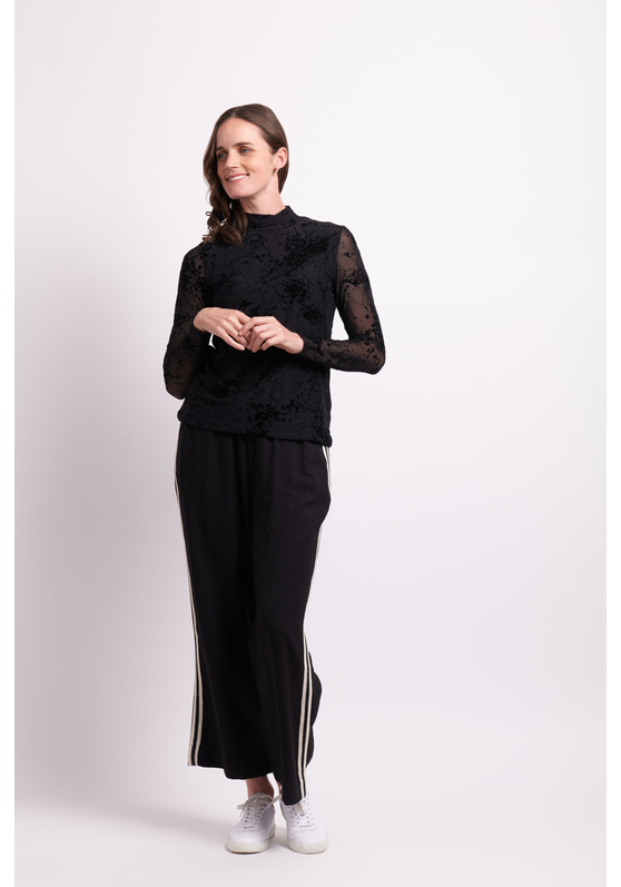 Long Sleeve Polo Neck Top
