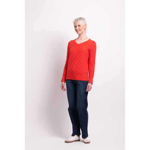 Textured V Neck Sweater