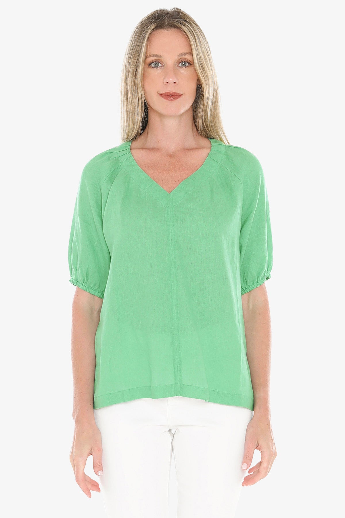 Gather V Neck Top