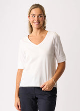 Load image into Gallery viewer, V Neck Elbow Sleeve Top
