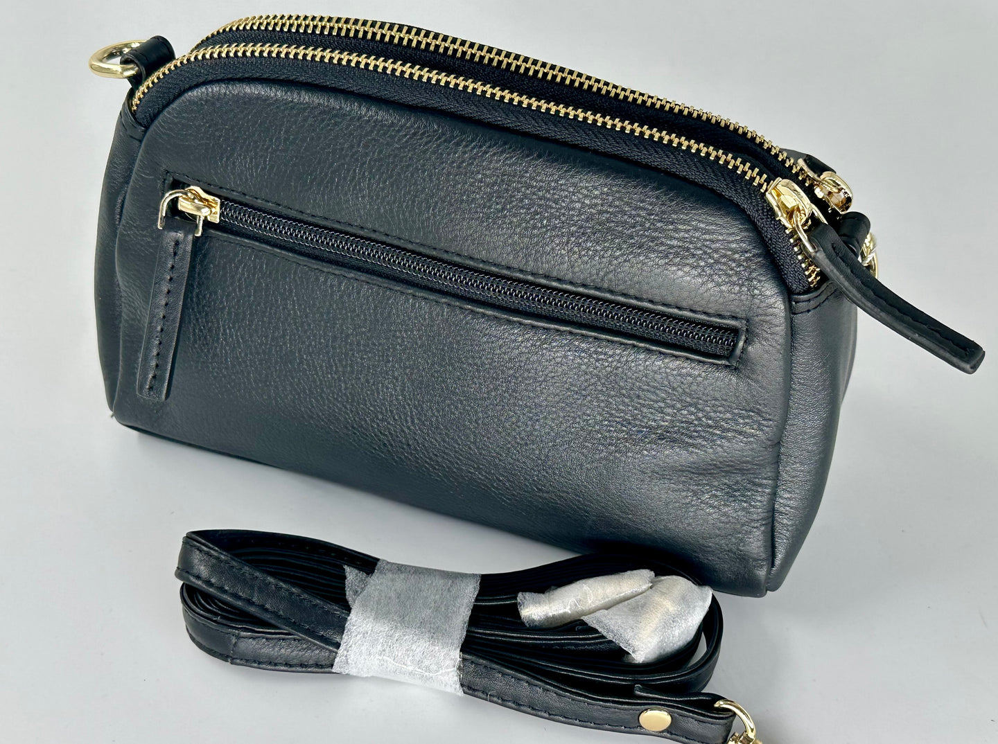 Oval Top Leather Handbag