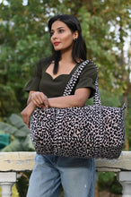 Load image into Gallery viewer, Leopard Velvet Weekender
