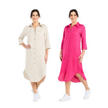 Load image into Gallery viewer, Amelie Plain Linen Shirt Dress
