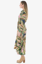 Load image into Gallery viewer, Painted Leaves Tie Waist Dress
