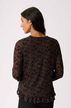 Load image into Gallery viewer, Flocked Ruffle Hem Top
