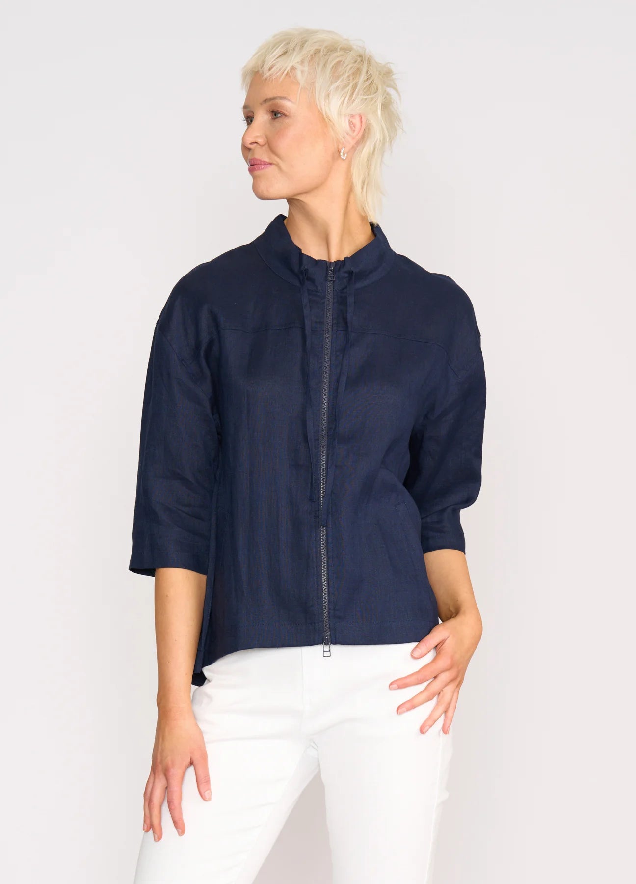 Relaxed Zip Front Jacket