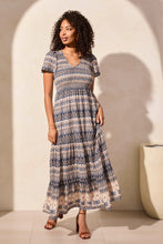 Load image into Gallery viewer, Ruched Top Short Sleeve Maxi Dress
